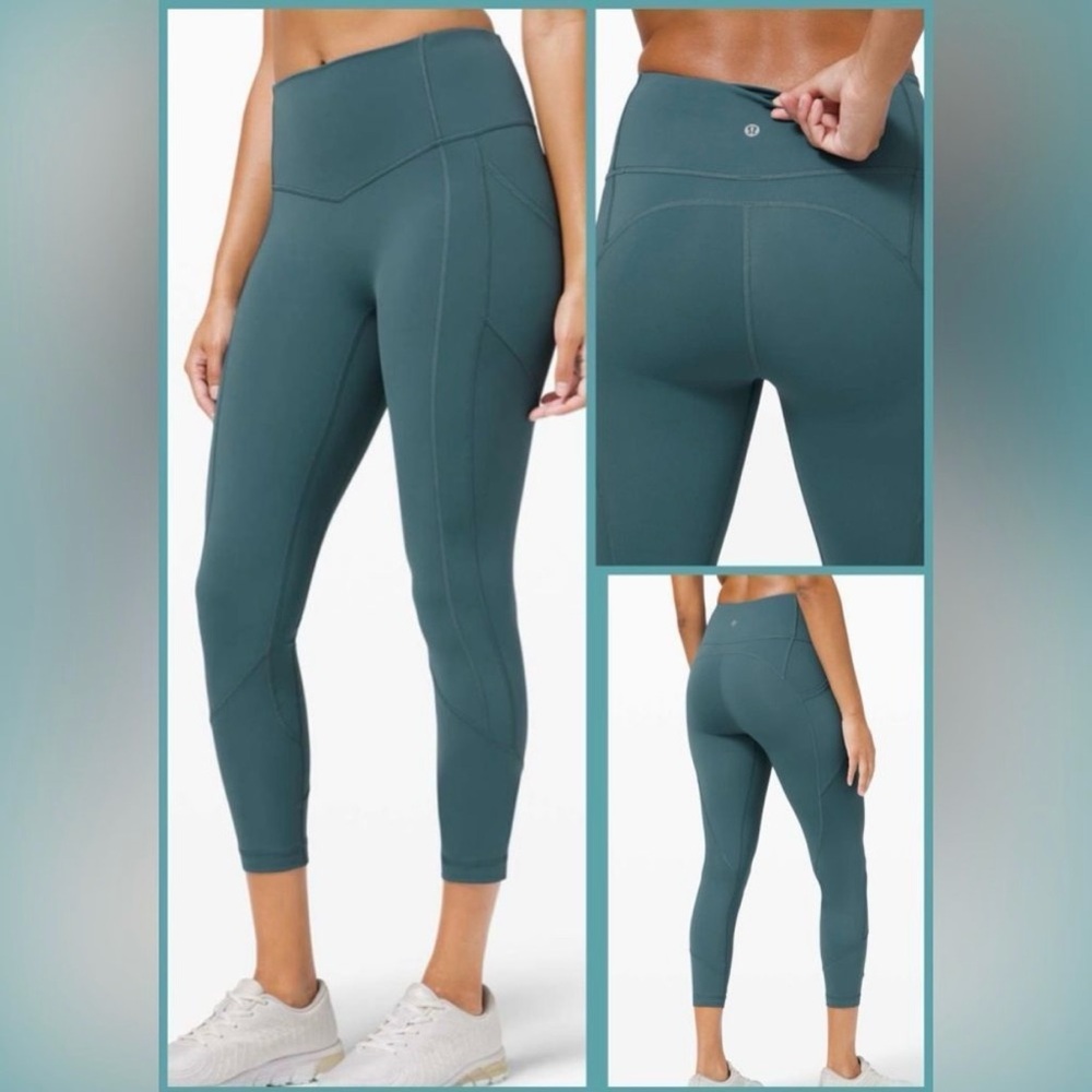 Lululemon Athletica Desert Teal Blue All The Right Places Crop II Legging